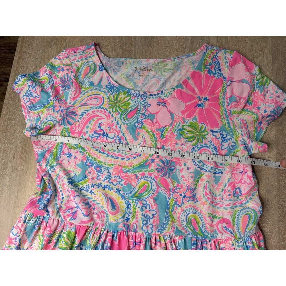 Lilly Pulitzer Geanna Short Sleeve Mini Dress In Flock Full Of Fun Pink Small - Picture 3 of 6